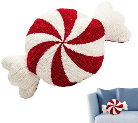 Pfefferminz-Bonbonkissen, Weihnachtskissen - Weihnachtsstuhlkissen Candycane Wurfkissen | Rote und weiße Weihnachtskissen, weihnachtliche Dekokissen für Wohnzimmer, Schlafzimmer, Wohnheim, Wohndekorat