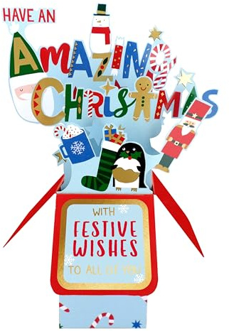 Clever Cubes Pop Up to All of You Amazing Christmas Card 3D Xmas Card XCU007B