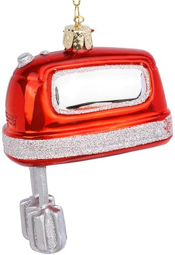 SIKORA Handmixer besondere Weihnachtskugel Glas Christbaumschmuck Deko Figur Weihnachten Anhänger Ornament - Trend Line - BS672