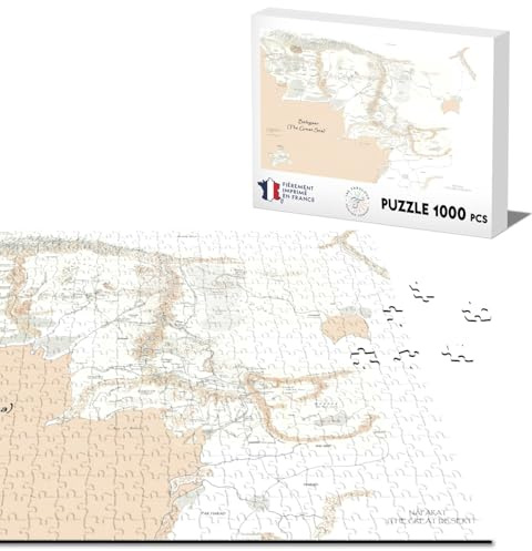 Klassisches Puzzle 1000 Teile Mittelerde Karte Fantastisches Buch