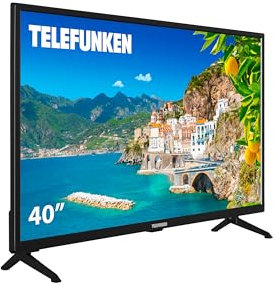 Telefunken 40DTF725 Fernseher 40 Zoll Full HD 1920 x 1080 Auflösung Rahmenloses Design DVBT2/S2/C
