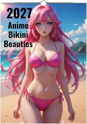 2027 Japanischer Anime Bikini Beauties Wandkalender, A3-Format