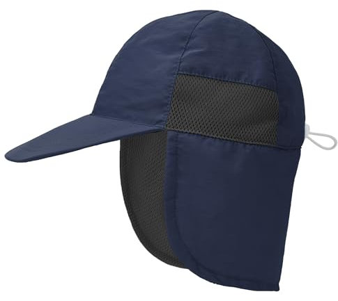 PONCEAU Sonnenhut Kinder mit Nackenschutz uv Schutz 50 Atmungsaktive Sommermütze mit Verstellbarer Kinniemen für Baby und Kleinkinder