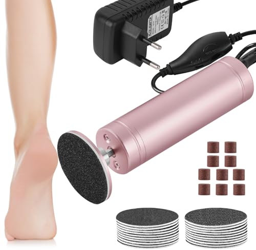 AOOWU Removedor de Callo del Pie Eléctrico, 2 en 1 Eléctrica Aparato de Pedicura, Velocidad Ajustable Lima Eléctrica para Pies, Profesional Quita Durezas Electrico Exfoliante Eliminar Durezas y Callo