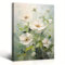 HNKDKJ Gemälde mit Blumen und grünen Blättern, gerahmtes Kunstwerk, Bürodekoration, Blütenbilder für Frauen und Mädchen, Schlafzimmer, Badezimmer, 70 x 100 cm/28 x 39 Zoll – Innenrahmen