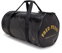 Fred Perry Tonal Large Barrel Bag Black, Schwarz , L