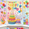 decalmile Fensteraufkleber Happy Birthday Fensterbilder Geburtstag Fenster Abziehbilder Kuchen Luftballon Geschenk Fenstersticker Glas Fensterdeko Aufkleber Kinderzimmer Geburtstagsdeko