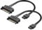 GINTOOYUN 2 cables de alimentación SATA 22awg cable de alimentación SATA de 15 pines para unidad óptica hembra giratoria pequeña 6 pines para computadora, fuente de alimentación de chasis(6,57 )