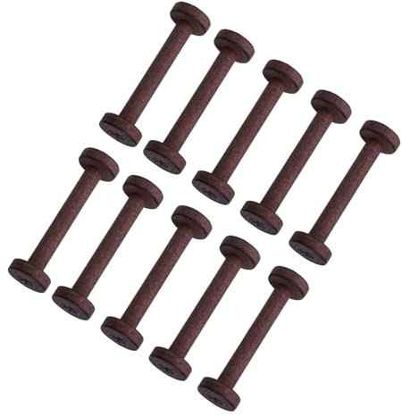 Cnrfeoap Bobine di filo di legno, 10 pezzi, avvolgicavo per filo da ricamo, bobina per filo di legno