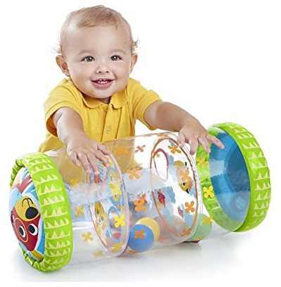 Cryfokt Krabbelroller für Kleinkinder, Anfänger, PVC-Spielzeug mit Bällen und Glöckchen, Langlebiger Frühentwicklungsroller für Baby-Balance-Training, Geeignet für Babys Im Alter von 3 Monaten Bis 3