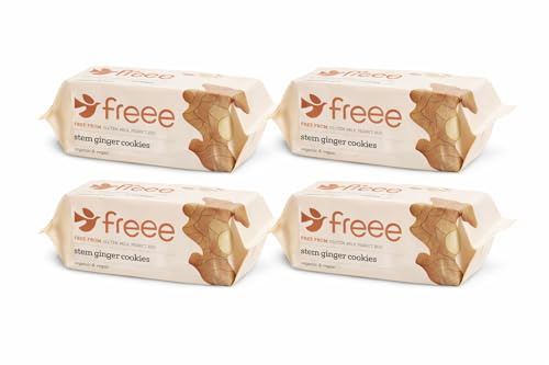 Doves Gluten Free & Vegan Stem Ginger Cookies 150g x 4 Pack | Crunchy Ginger Cookies with Stem Ginger | Sweet Biscuit