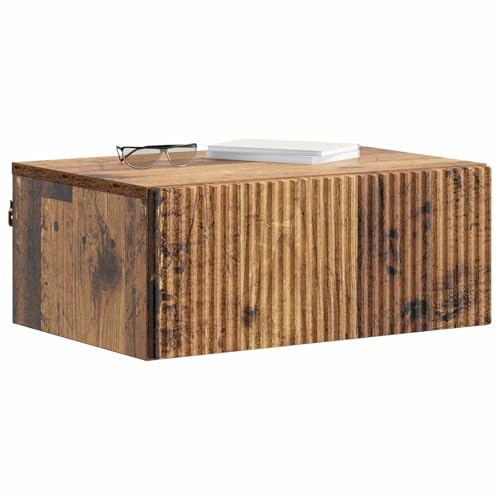 vidaXL Wandmontierter Nachttisch 2 pcs Altholz 49 x 34,5 x 20 cm, Aufbewahrung fürs Wohnzimmer, Vintage-Stil, platzsparender Wandschrank, stylische Wohnorganisation