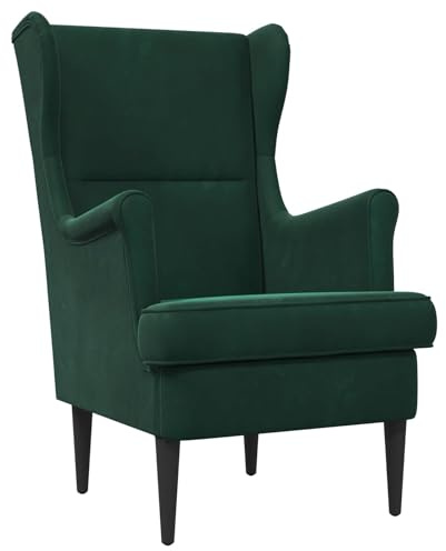 vidaXL Sessel Dunkelgrün Samt, Schlafzimmer-Sessel, modernes Design, bequemer Platz, Wohnaccessoire, zeitgenössisch, funktionales Wohnzimmer