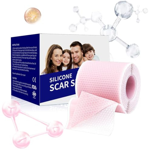 Narbenband Keloid, Silikon-Gel, atmungsaktiv, Entfernungsstreifen, Utility, kompaktes Hautzubehör, 50 x 3 cm, für Bump C Abschnitt Frauen Männer Bauchstraffung Haushalt Reise Pflege Setup