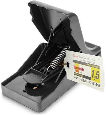 GARDIGO® Profi Rattenfalle inklusive langzeit Köder I Wiederverwendbare Schlagfalle für Ratten ohne Gift