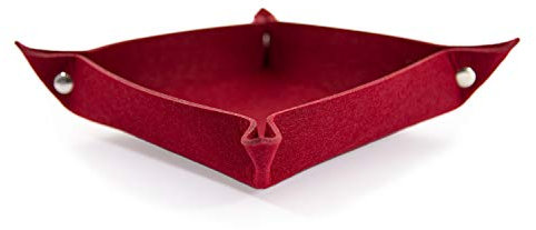 Oblique Unique® Filzschale mit Druckknöpfen als Schlüsselablage Ablage für Kleingeld Smartphone DIY Dekoschale Dunkelgrau Weinrot Weissgrau Grün - Farbe wählbar (Weinrot)