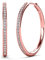YOURDORA Creolen Ohrringe Damen Groß Kreis Kreolen 2.5 cm mit Kristall aus Österreich (Roségold)