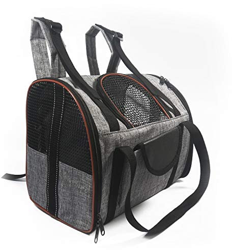 PETCUTE Hundetasche für Kleine Hunde Katzen Hundetragetasche Leicht Tragetasche Hund Katzenbox Flugzeug Handgepäck Braun