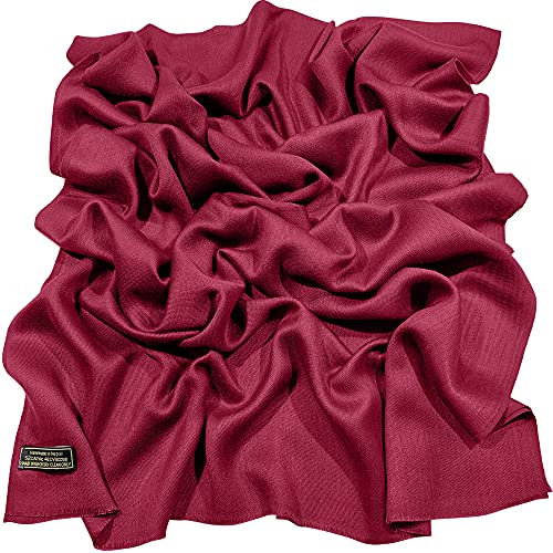CJ Apparel Fucsia Rosa Solido Colore Disegno Nepalese Fringe Scialle Sciarpa Pashmina ha Rubato NUOVO