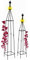 DEFACTO Rankhilfe freistehend 2er Set, freistehend, Rosensäule, Ringitter, wetterfest, Rostfrei, Rankpyramide H: 100x14x14 cm und 80,5x12x12cm, Schwarz