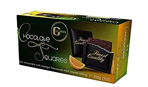 Premium Dark Chocolate Squares with Orange Flavoured Cream Filling 2x200g-Kosher Certified and Individually Wrapped Chocolates Gift Box for Him or Her-Exquisite Chocolate Box for Special Occasions