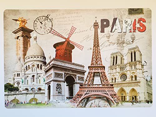 Set de Table Paris - Motif Tour Eiffel, Pont Alexandre et Moulin Rouge - Double Face