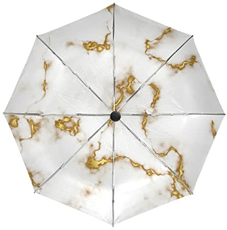 Marbre Pierre Cuivre Métallisé Blanc Parapluie Pliant Automatique Coupe-Vent Ultra-léger Voyage Incassable Parapluies pour Homme Femme
