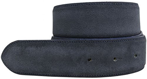 BELTINGER Gürtel aus Veloursleder ohne Schnalle 4 cm | Velour-Ledergürtel für Damen Herren 40mm | Wildleder-Gürtel 4cm | Dunkelblau 90cm