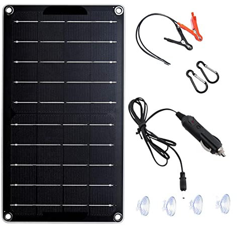 Niktule Chargeur d'panneau Solaire,Chargeur Panneau Solaire 10W - Chargeur Panneau Solaire 10W 12V, chargeurs solaires à taux Conversion élevé pour mainteneur Batterie Solaire