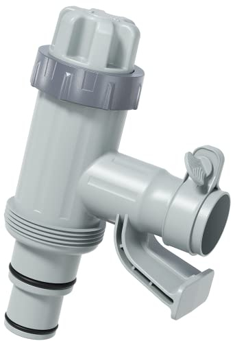 Deeroll 2-in-1 Plunger Valve Plus for Above Ground Pool - Black Plastic Pool Valve with 1/4 Inch Connection, 2 Ports, Compatible with 1500-4000 GPH Pumps and Saltwater Chlorinator | 2-in-1 Valve and Holder, Fits 1.25 and 1.5 Inch Hoses, Easy Flow Control, Quick Pump and Filter Changes, Easy Installation