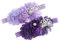 Nishine Lot de 2 serre-têtes de baptême extensibles en tissu pour bébé (Pourpre/Lilas)