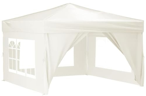 vidaXL Partyzelt Faltbar mit Seitenwänden Gartenzelt Festzelt Pavillon Zelt Gartenpavillon Gazebo Gartenlaube Bierzelt Faltzelt Camping Blau 3x3 m