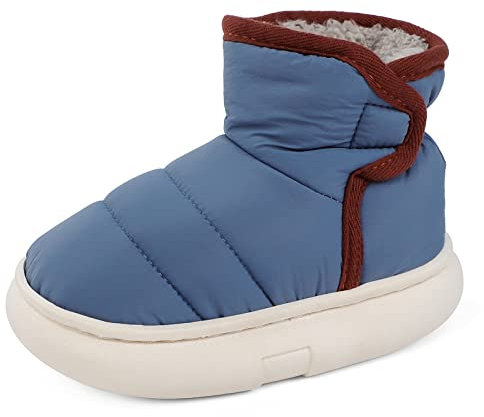 LACOFIA Stivali Invernali da Bambino Scarpe da Neve Calde Invernali con Suola in Gomma Antiscivolo per Neonato Blu Marino 27/28