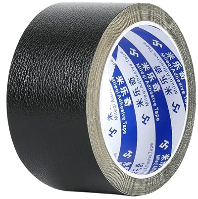 Patchs de réparation autocollants pour canapé - À coller ou à coller sur les meubles et sièges de voiture - Pour cuir (5 cm x 5 m, noir)