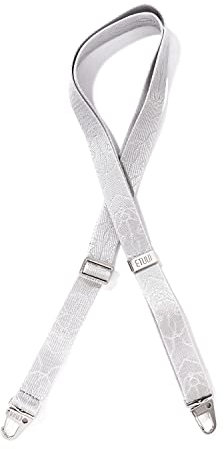 ETUUI Chicago Straps Silver in Oyster I Handykette mit Karabinern I Universale Kette Halsband zum Umhängen I Handykette Umhängeband kompatibel für alle Smartphones