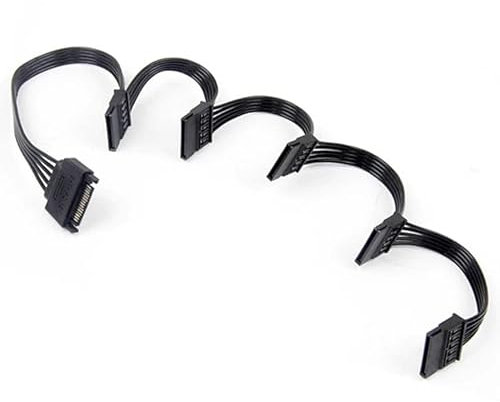 RANY Sata 15Pin 1 à 5 Sata 15Pin Disque Dur Alimentation Splitter Câble Cordon DIY PC Sever Power Pcie Riser 60 cm