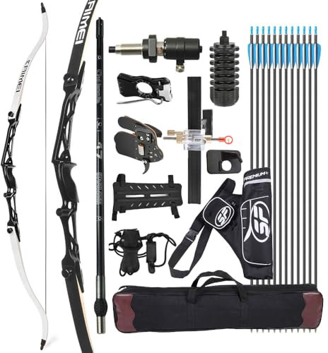 surfwolf Bogenschießen Recurve Bogen 66 68 70 Target Recurve Bogen 12-40 lbs Takedown Recurve Bogen Wettkampf Recurve Bogen Jagdbogen(Schwarz Set,70-40lbs)