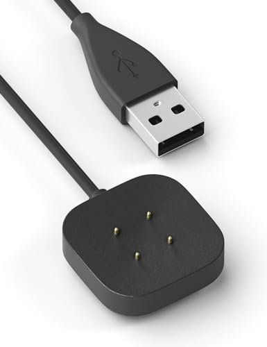 Bicmice Kompatibel mit Fitbit Sense & Versa 3 Ladegerät – Ersatz-Ladekabel Dock für Sense 2, Versa 4 Smartwatch – 90 cm langes magnetisches USB-Kabel