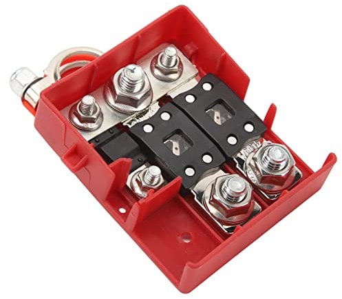 Fuse Box Battery Terminal, 32V 400A Short Circuit Protection Sensitive Fast Connection Battery Distribution Terminal Fuse Block Circuit with Cover Caravan Battery Fuse Box for Car Caravan