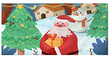 Rpporm Weihnachten Outdoor Garagentor Tapisserie Stoff Urlaub Party Dekoration Hintergrund Stoff passend zum Aufhängen Stoff Multi Größe Partydekoration Für Männer Zum 60. Geburtstag (G, One Size)