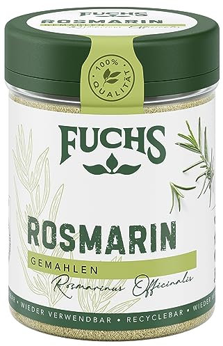 Fuchs Gewürze - Rosmarin gemahlen - zum Würzen von Fisch, Fleisch und Gemüse - natürliche Zutaten - 30 g in wiederverwendbarer, recyclebarer Dose