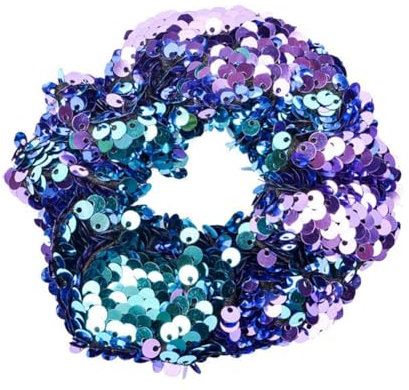 Yurosiay Pailletten Haargummi Elastische Glitzer Bunt Meerjungfrau Funkelnde Hair Scrunchies Mode Pferdeschwanz Halter Haarschmuck für Mädchen Lila
