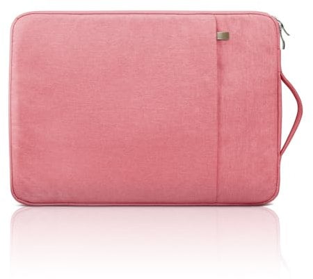 jooeer 14 Inch Laptop Sleeve Case for MacBook Pro M4 M3 M2 M1 2025-2021 Chromebook Notebook 14, Protective Waterproof Cover with Handle Pocket, Slim Padded Computer Carrying Bag, Pink