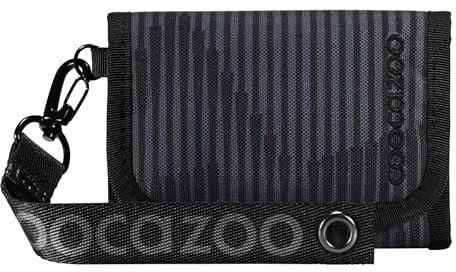 Coocazoo Geldbörse „Dark Mission”, schwarz-grau, Portemonnaie mit Sichtfenster innen & außen, recyceltes Polyester, Münzfach & Kartenfächern, Klettverschluss, ab der 3. Klasse