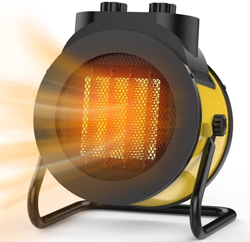 Elevoke Space Heaters for Indoor Use, 1500W PTC Electric Heater with 90°Adjustable Angle, Fast Safety Heat, Small Portable Heater for Office Home (Yellow)