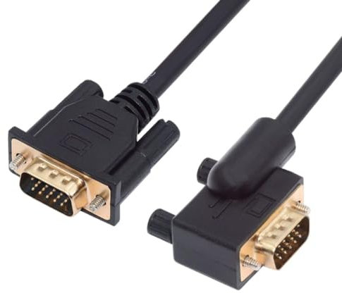 chenyang VGA Kabel, VGA SVGA D-Sub HDB15Pin Stecker auf Buchse 90 Grad links abgewinkelt Videografik Array Kabeladapter 3,28Fuß/1,0m für Monitor/Projektor/Grafik