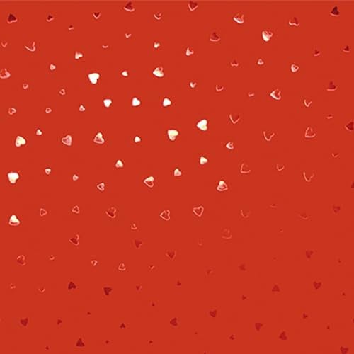 Rouleau de papier cadeau - 70 cm x 2 m - Avec cœurs métallisés brillants - Papier cadeau pour anniversaire, mariage - Papier cadeau de mariage - Rouge