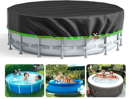 6 Ft Round Pool Cover - Solar Cover for Above Ground Pools with Winch and Cable, Heavy Duty Tear Resistant Solar Swimming Pool Cover, Winter Pool Cover Ideal for Waterproof and Dustproof