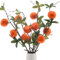 Woration 4Stück Künstliche Apfelsine Zweigstellen Simulationen Mandarine Baum Pflanze Vorbau Frucht Gefälschte Begrünung Haus DIY Dékor Requisiten 49cm