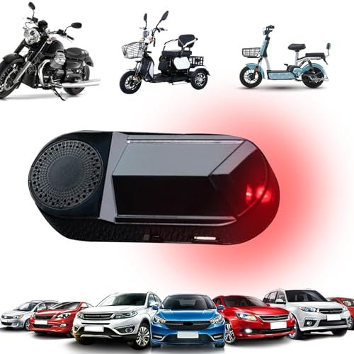 Dummy Auto Alarmanlage,Blinkende LED Falsche Auto Alarm - Auto Diebstahlsicherung mit USB-Aufladung, Anti-Diebstahl-Gerät für Auto mit langer Lebensdauer der Motorradbatterie, v